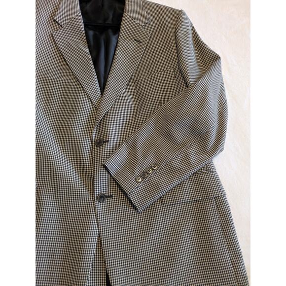 Oak Creek Blazer Mens 44R Worsted Wool Houndstooth Black - Picture 11 of 11